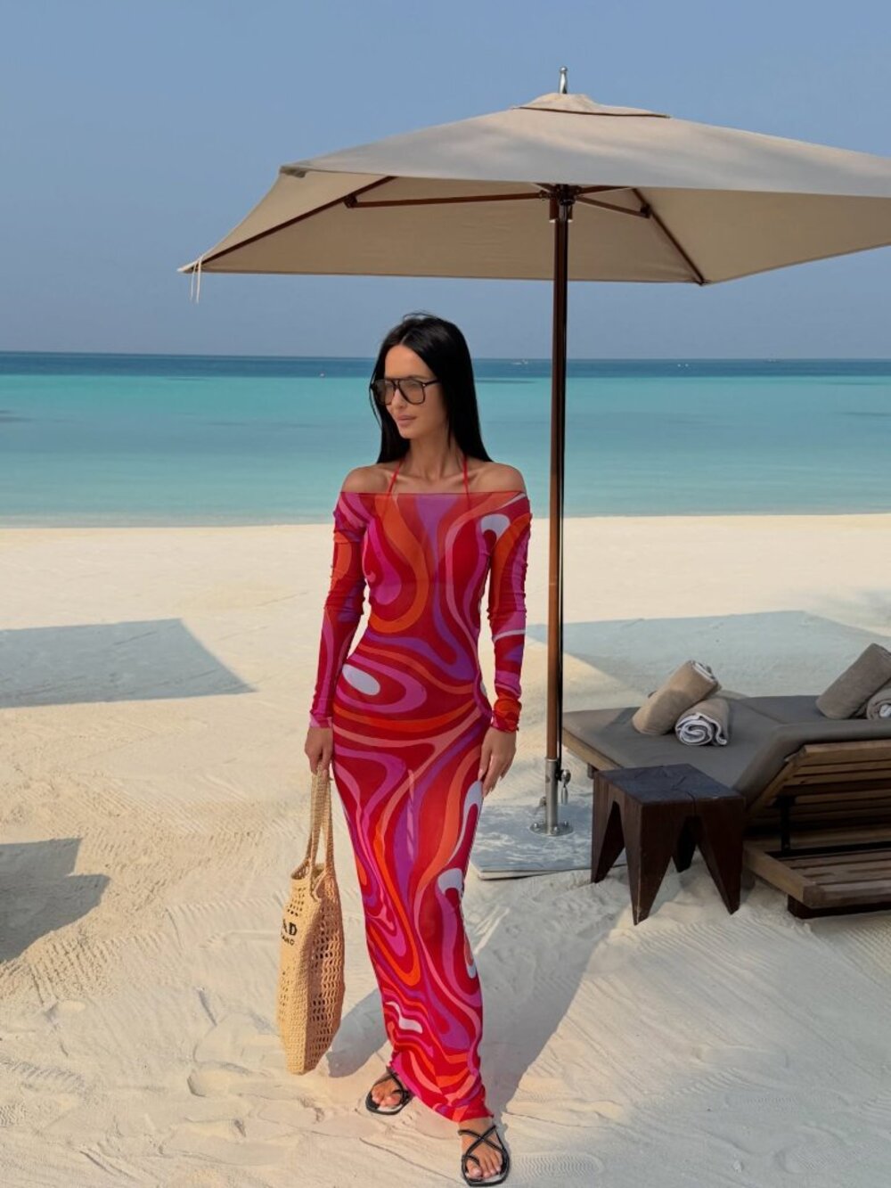 PUCCI Marmo printed mesh maxi dress